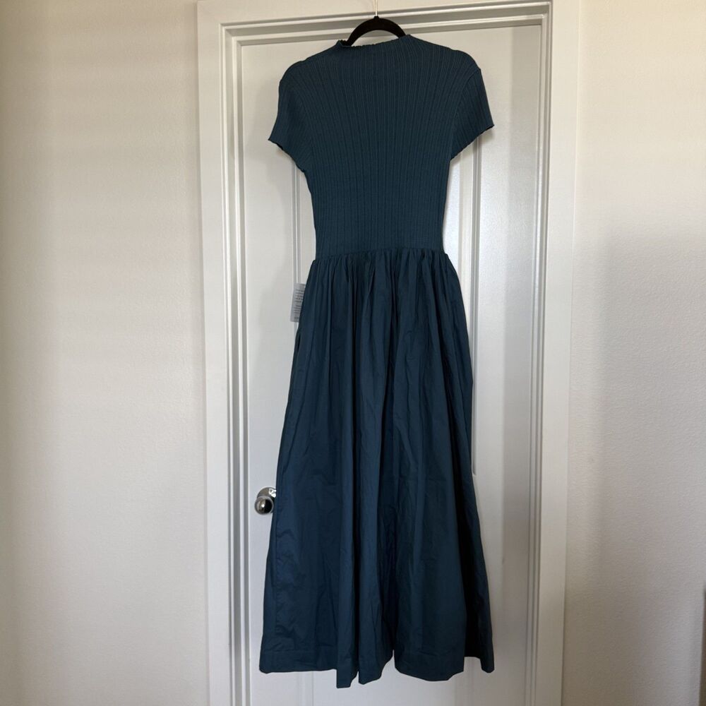 NWT Nordstrom En Saison Lafayette Mixed Media Maxi dress medium teal - Picture 3 of 14